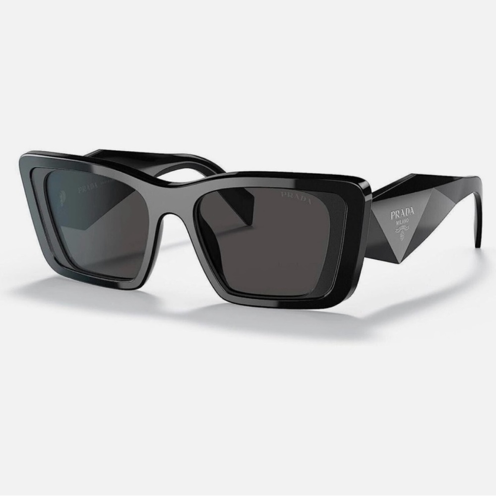 Prada Bold Black Geometric Sunglasses